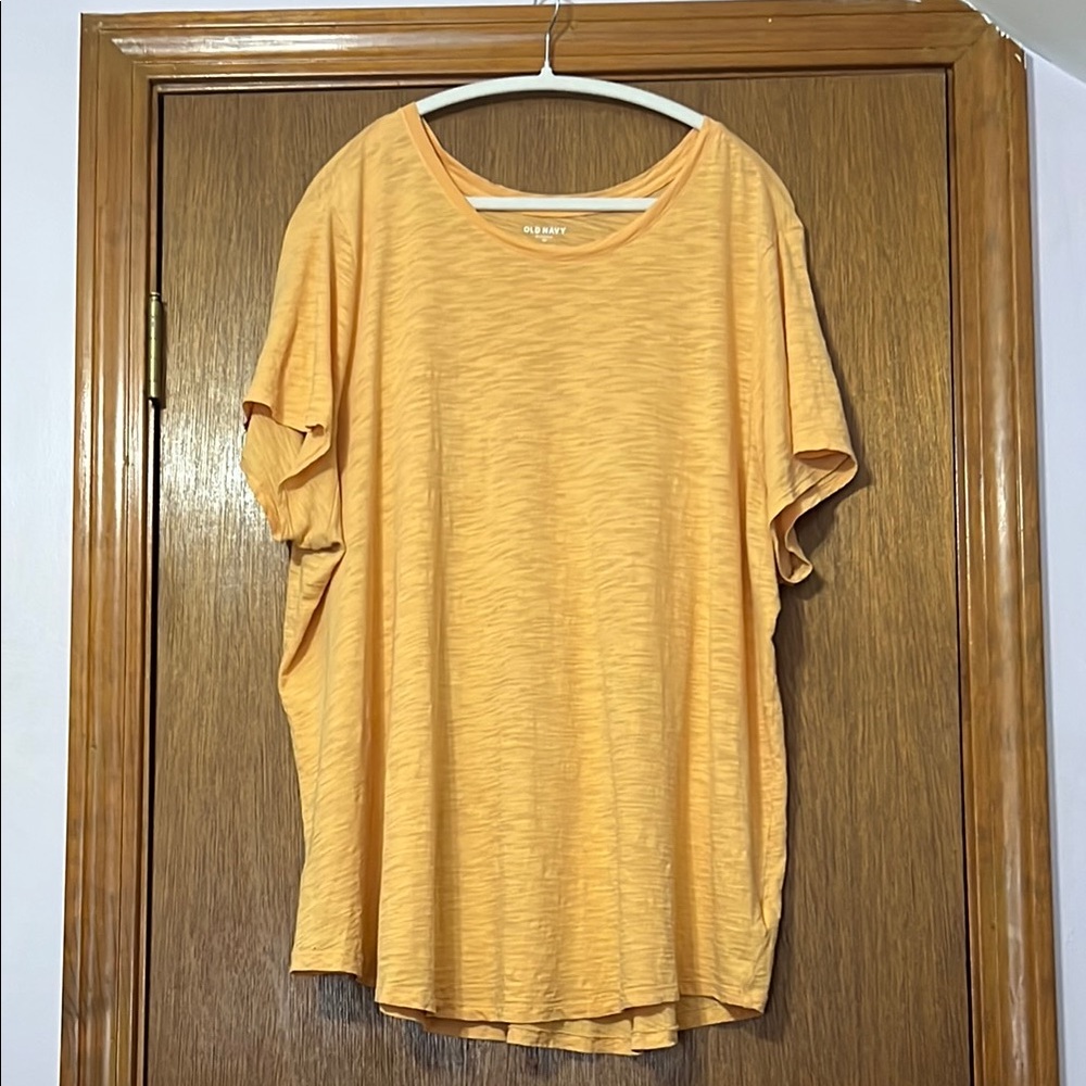 Old Navy Orange Everyday Wear Short Sleeve T-Shirt Tunic Length Size 3x